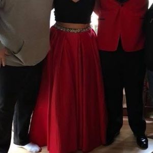 Elegant Red Two-Piece Gown